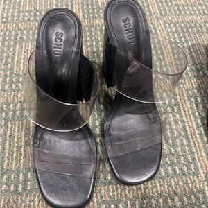 SCHUTZ Black and Transparent Heels